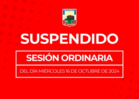 Se suspende la sesión ordinaria prevista para el día miércoles 16 de octubre del cte.