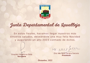 La Junta Departamental le desea a toda la ciudadanía una muy feliz Navidad y un próspero año nuevo.