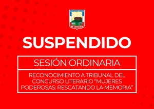 Se suspenden las actividades previstas para el día miércoles 25 de setiembre del cte.